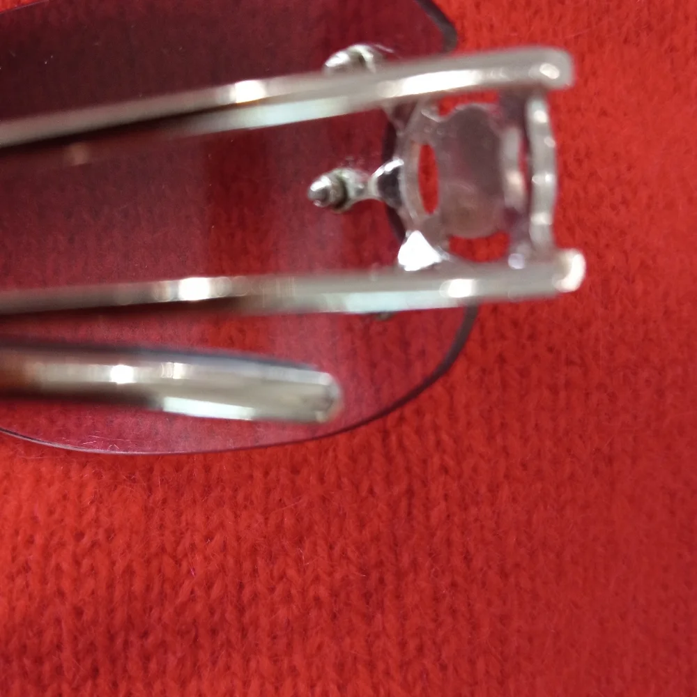 Celine Rimless Sunglasses with Light Blue Gradient Lenses and Silver Temples